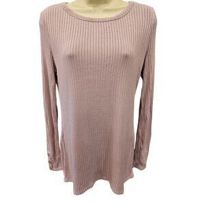 NWT Ann Taylor Loft sz M purple stretch layering lounge sleeve ribbed career top
